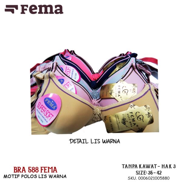 FEMA Official Shop Ecer 1 pcs  BH Bra 588 Polos Lis Warna - Image 3