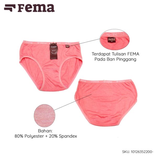 FEMA Official Shop ECER 1 pcs Celana Dalam Wanita 2200 Polos - Image 4