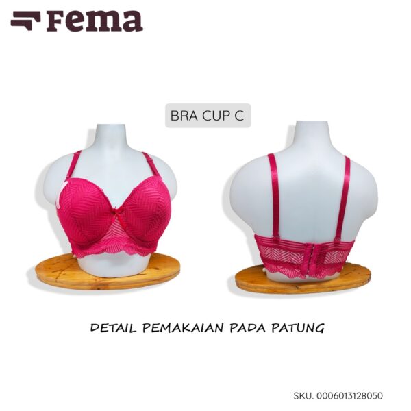 FEMA Official Shop Ecer 1 Pcs BH Bra 12805 Brokat Cup Besar Jumbo Kawat - Gambar 2