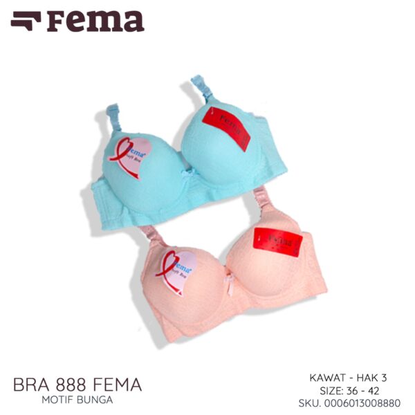 FEMA Official Shop Ecer 1 pcs BH Bra 888 Motif Bunga Kawat - Image 2
