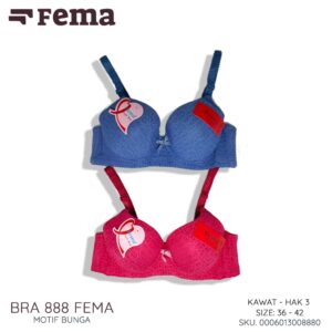 FEMA Official Shop Ecer 1 pcs BH Bra 888 Motif Bunga Kawat