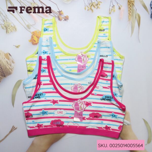 FEMA Official Shop Ecer 1 pcs Miniset AC556 Anak Remaja Tanpa Busa Sablon Bintang Bear Cat - Image 3