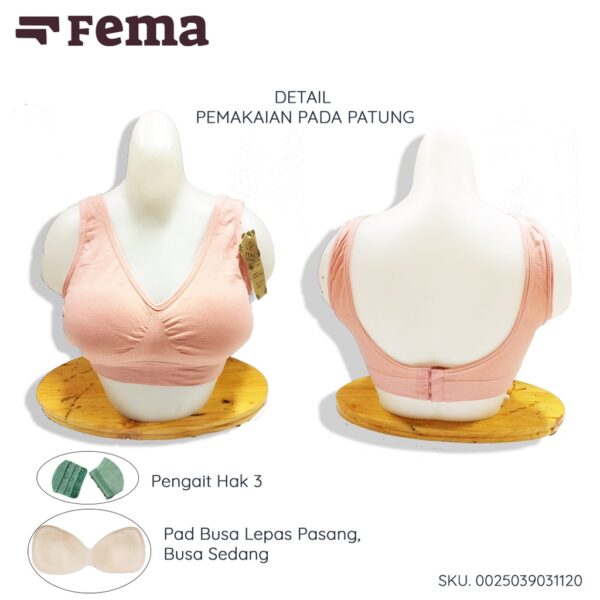 FEMA Official Shop Ecer 1 pcs Sport Bra 3112 BH Olahraga Busa Cup Besar - Image 3
