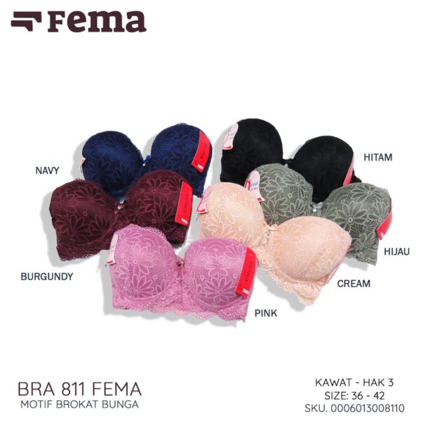 FEMA Official Shop Ecer 1 pcs BH Bra/ BRA SET 811 Premium Motif Brokat Bunga - Image 4