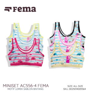FEMA Official Shop Ecer 1 pcs Miniset AC556 Anak Remaja Tanpa Busa Sablon Bintang Bear Cat