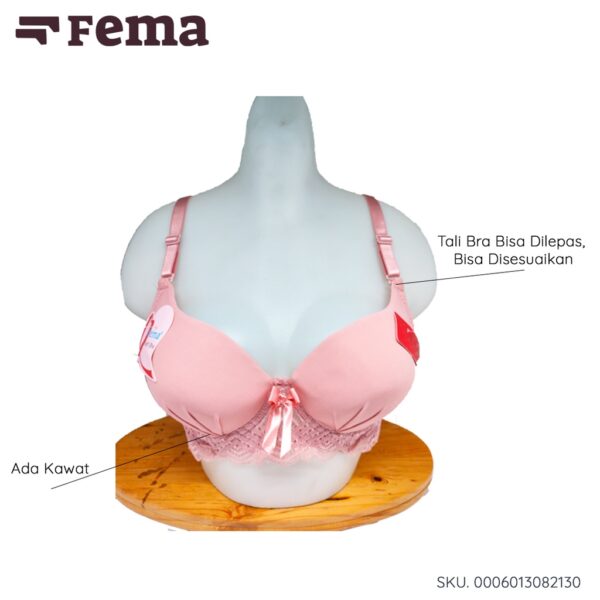 FEMA Official Shop Ecer 1 pcs BH Bra 8213 Polos Renda Kawat - Image 3