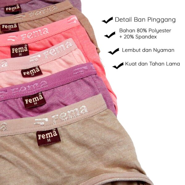 FEMA Official Shop ECER 1 pcs Celana Dalam Wanita 2200 Polos - Image 3