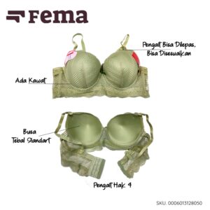 FEMA Official Shop Ecer 1 Pcs BH Bra 12805 Brokat Cup Besar Jumbo Kawat