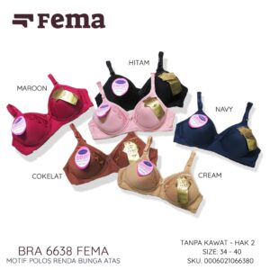 FEMA Official Shop Ecer 1 Pcs BH Bra 6638 Renda Bunga Atas