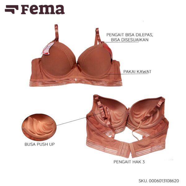 FEMA Official Shop Ecer 1 pcs BH Bra 10862 Renda Atas Kawat Hak 3 - Image 4
