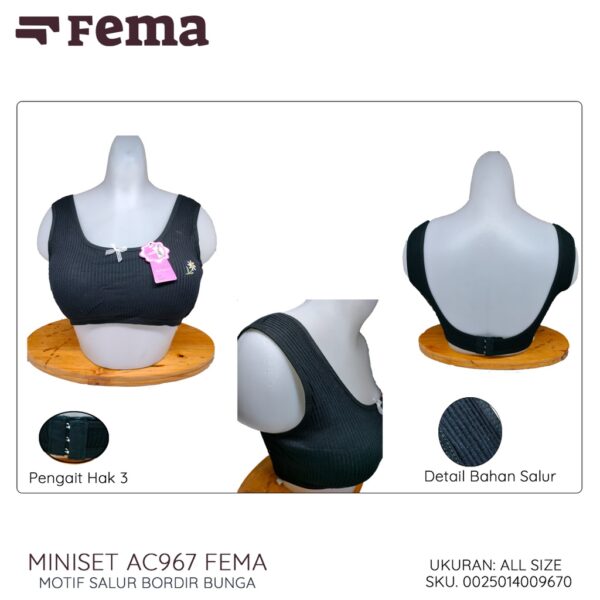 FEMA Official Shop Ecer 1 Pcs Miniset Busa Ac967 Salur Bordir Bunga - Image 2