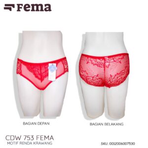FEMA Official Shop Ecer 1 pcs Celana Dalam Wanita Krawang B48/753/6603