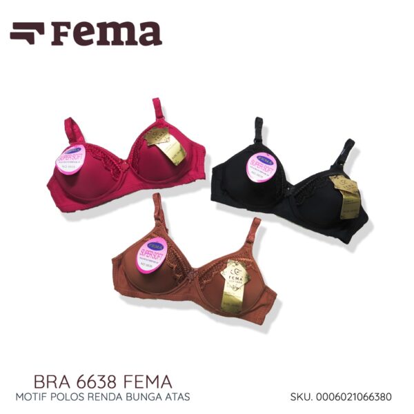 FEMA Official Shop Ecer 1 Pcs BH Bra 6638 Renda Bunga Atas - Image 3