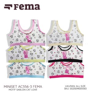 FEMA Official Shop Ecer 1 pcs Miniset AC556-3 Anak Remaja Tanpa Busa Sablon Gajah
