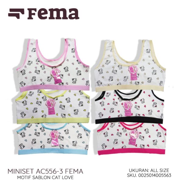 FEMA Official Shop Ecer 1 pcs Miniset AC556-3 Anak Remaja Tanpa Busa Sablon Gajah
