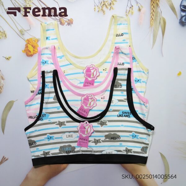 FEMA Official Shop Ecer 1 pcs Miniset AC556 Anak Remaja Tanpa Busa Sablon Bintang Bear Cat - Image 4