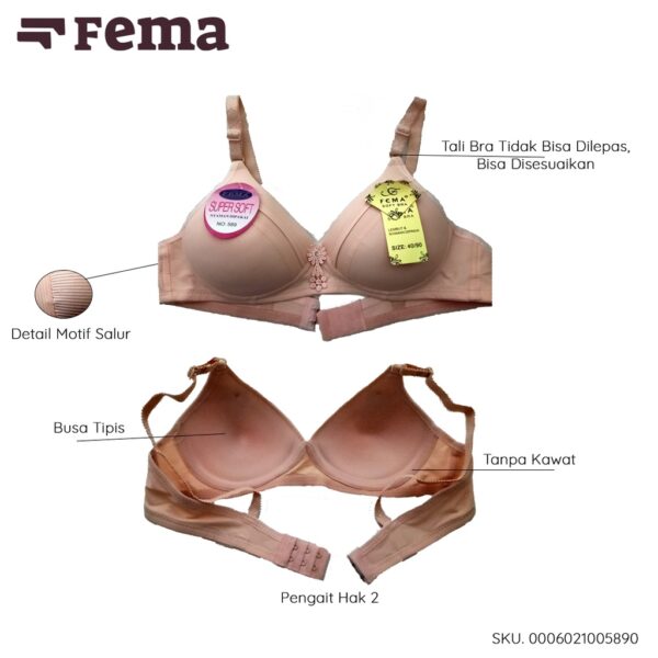 FEMA Official Shop Ecer 1 pcs Bh Bra 589 Salur Tanpa Kawat - Image 2