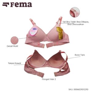 FEMA Official Shop Ecer 1 pcs Bh Bra 1221 Salur Garis