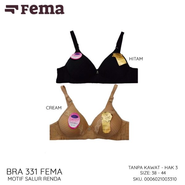 FEMA Official Shop Ecer 1 pcs BH Bra 331 Salur Renda Tanpa Kawat - Image 5