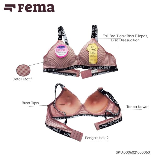FEMA Official Shop Ecer 1 pcs Bh Bra 5006 Motif Kotak - Image 2