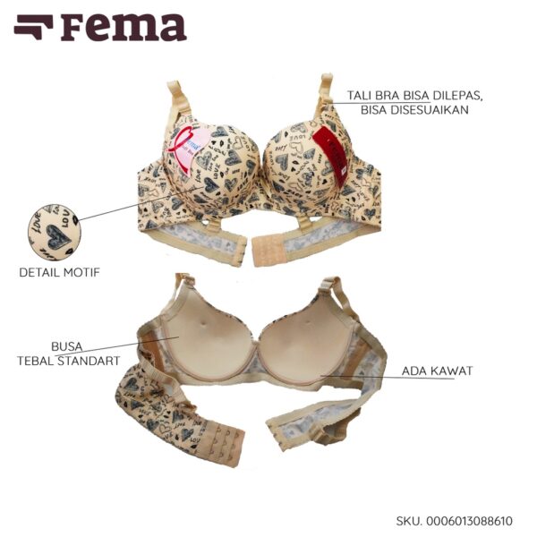 FEMA Official Shop Ecer 1 pcs Bh Bra 8861 Sablon Love - Image 2