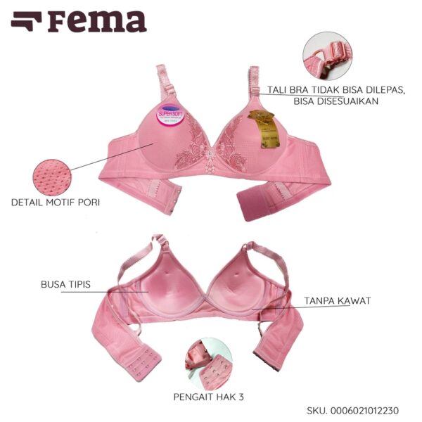 FEMA Official Shop Ecer 1 pcs Bh Bra 1223 Pori Brokat - Gambar 2