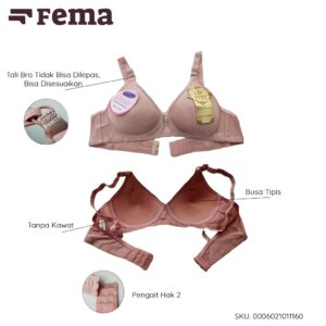FEMA Official Shop Ecer 1 pcs Bh Bra 1116 Polos Tanpa Kawat