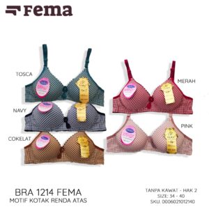 FEMA Official Shop Ecer 1 pcs Bh Bra 1214/7781 Kotak Tanpa Kawat