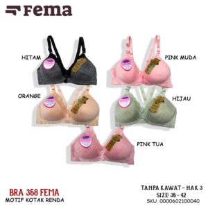 FEMA Official Shop Grosir isi 6 pcs Bh Bra 368 Kotak