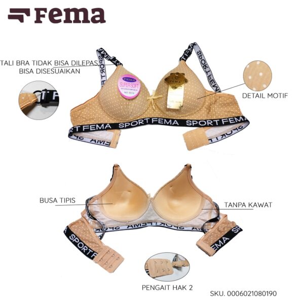 FEMA Official Shop Ecer 1 pcs Bh Bra 8019 Polkadot - Image 3