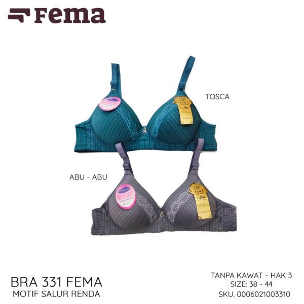FEMA Official Shop Ecer 1 pcs BH Bra 331 Salur Renda Tanpa Kawat - Image 3