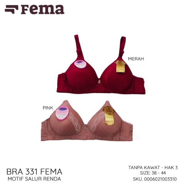 FEMA Official Shop Ecer 1 pcs BH Bra 331 Salur Renda Tanpa Kawat - Image 4