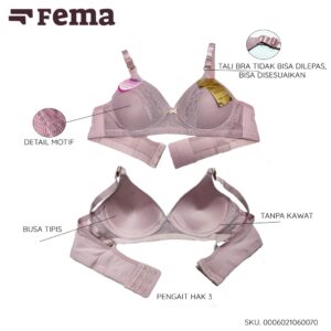FEMA Official Shop Ecer 1 pcs Bh Bra 6007 Pori Renda