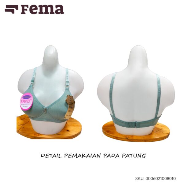 FEMA Official Shop Ecer 1 pcs BH Bra 801 Pori Tanpa Kawat - Gambar 3