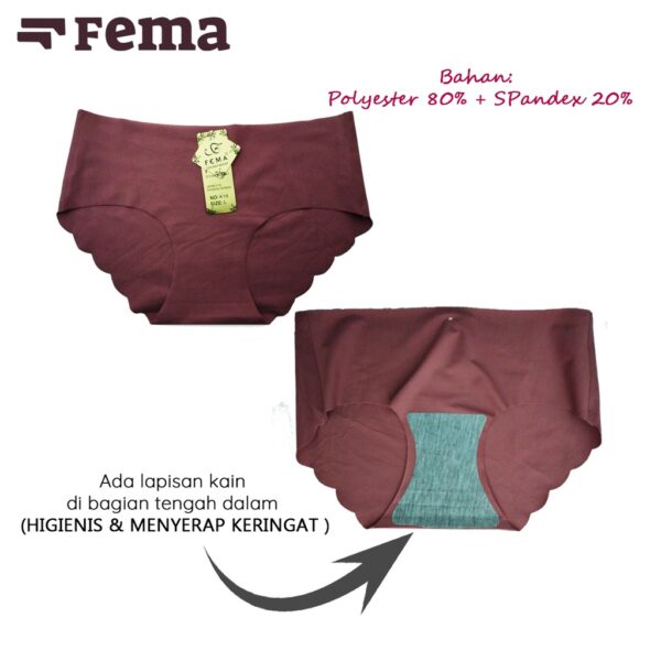 FEMA Official Shop Ecer 1 Pcs Celana Dalam Wanita K18/k19 Seamless Tanpa Jahitan Anti Nyeplak - Image 3