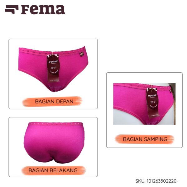 FEMA Official Shop ECER 1 pcs Celana Dalam Wanita 2220 Polos - Image 4