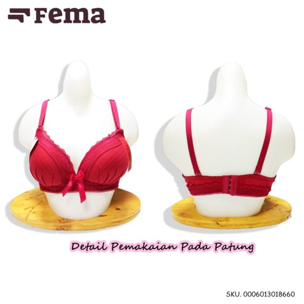 FEMA Official Shop Grosir isi 6pcs Bra 1866/869 Renda Atas Cup A - Image 3