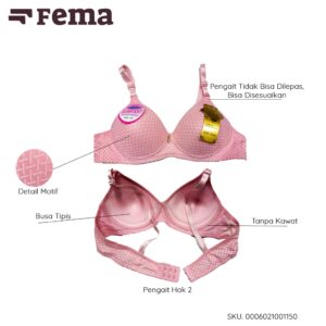 FEMA Official Shop Ecer 1 pcs BH Bra 115 Motif Sablon Anyaman