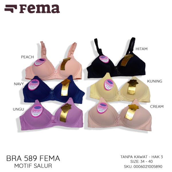 FEMA Official Shop Ecer 1 pcs Bh Bra 589 Salur Tanpa Kawat