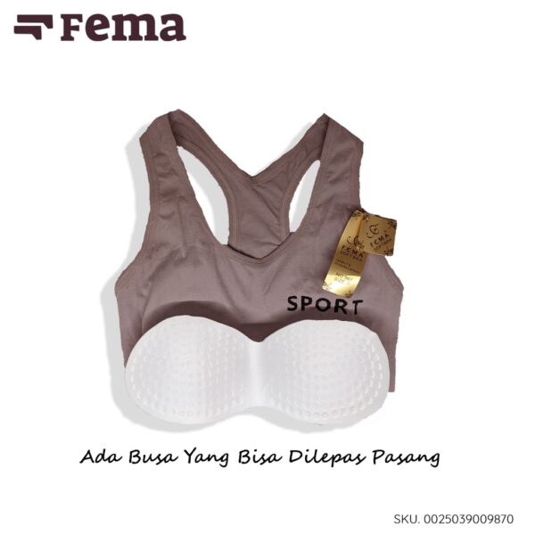 FEMA Official Shop Ecer 1 pcs Miniset Busa Sport Bra Premium 987 Tali Silang Polos - Image 2
