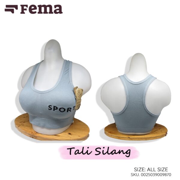 FEMA Official Shop Ecer 1 pcs Miniset Busa Sport Bra Premium 987 Tali Silang Polos