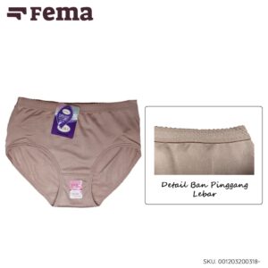 FEMA Official Shop ECER 1 pcs Celana Dalam Wanita 318 Polos Ban Pinggang Lebar