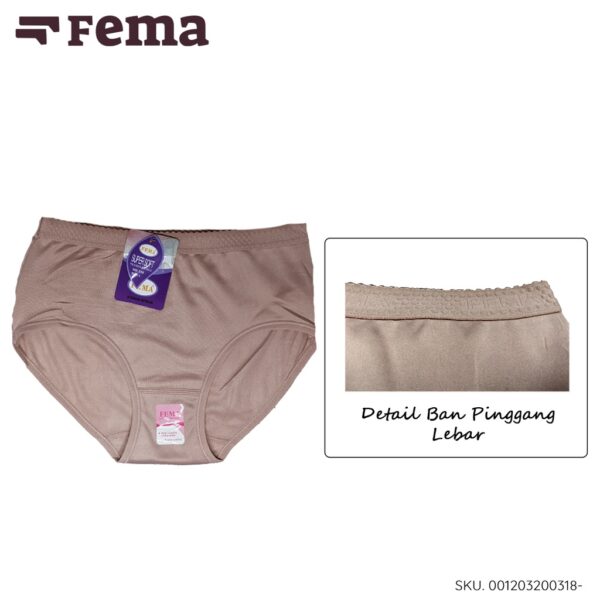FEMA Official Shop ECER 1 pcs Celana Dalam Wanita 318 Polos Ban Pinggang Lebar