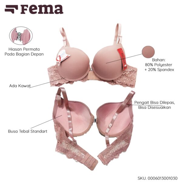 FEMA Official Shop Ecer 1 Pcs BH BRA SET 103 Bordir Premium Cup B - Image 2
