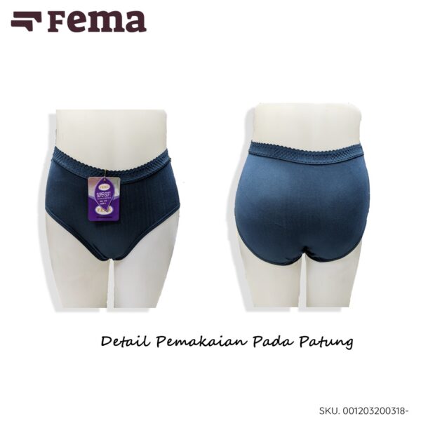 FEMA Official Shop ECER 1 pcs Celana Dalam Wanita 318 Polos Ban Pinggang Lebar - Image 2