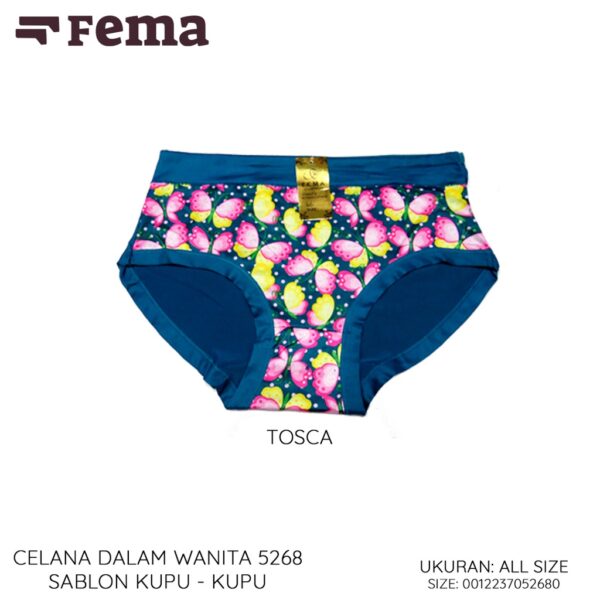 FEMA Official Shop Ecer 1 Pcs CD Celana Dalam Wanita Sablon Bunga Kupu-Kupu 5266/5268/5271 - Image 4