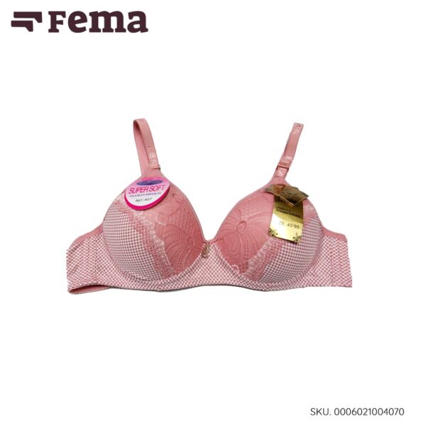 FEMA Official Shop Ecer 1 Pcs BH Bra 407/406 Renda Tengah Motif Kotak Kecil - Image 4