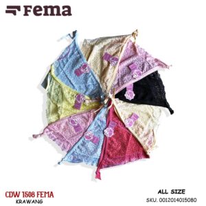 FEMA Official Shop ECER 1 Pcs Celana Dalam Wanita/ G string Fema 1508/1509 Brokat Tali Samping