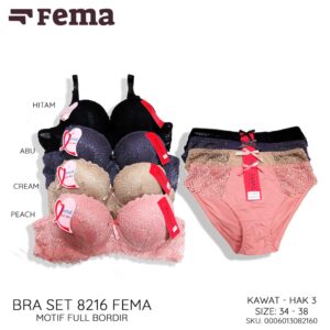 FEMA Official Shop Ecer 1 Pcs BH Bra Set 8216 Full Renda Brokat