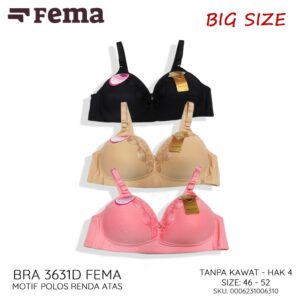 FEMA Official Shop Ecer 1 Pcs BH Bra 631D/633D Renda Polos BIG SIZE JUMBO